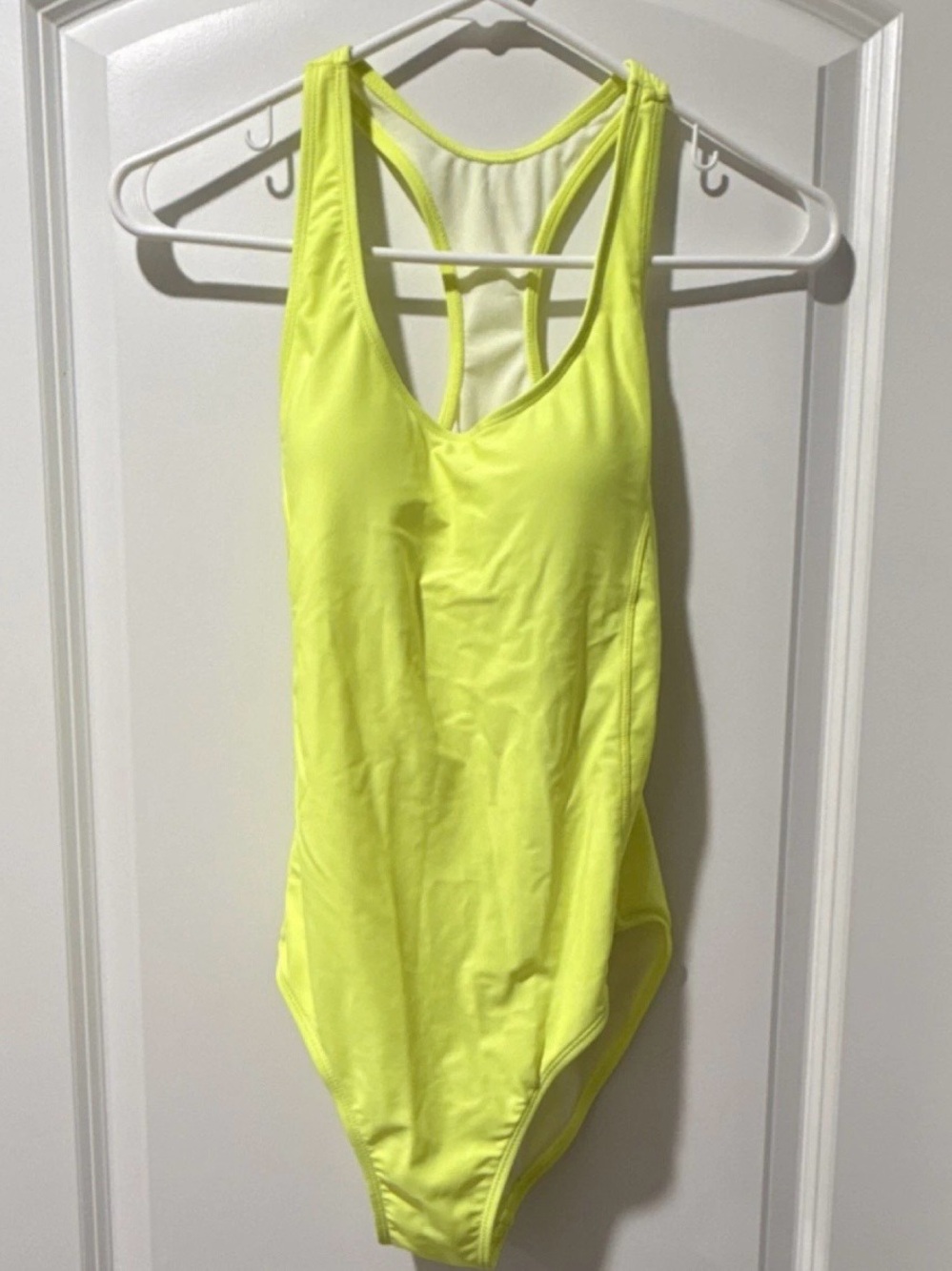 Neon S Yellow Racerback One-Piece Swimsuit